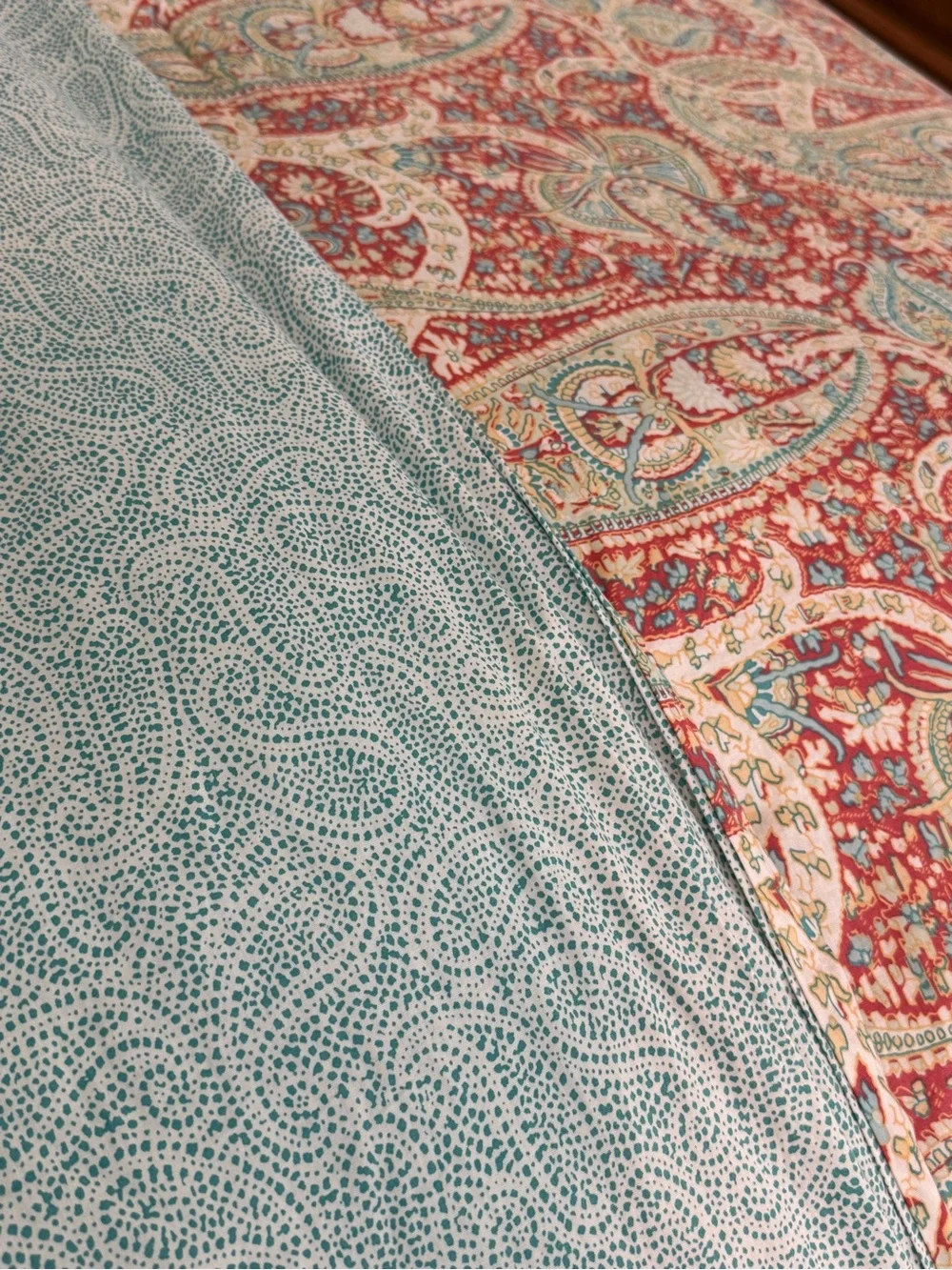Lauren Ralph Lauren Paisley Reversible Comforter in Coral and Teal Full